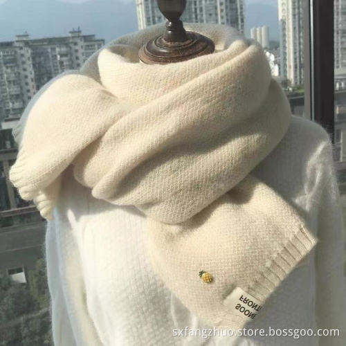 2021 fashion warm pure color cashmere scarf for women